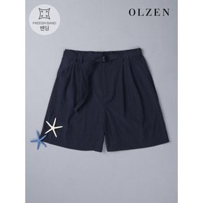 [OLZEN W] 밴디드 벨트장식 핀턱주름 반바지 (ZLD2PH2104)