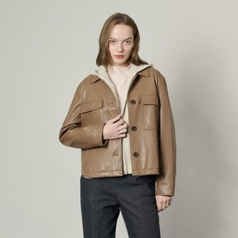 올앤썬드리 [여주점] 올앤선드리 포우 레더 자켓 A5S2J132