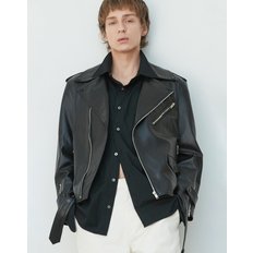 Unisex Italian nappa Lambskin Rider JK_Black