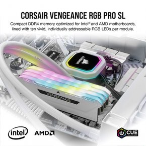 Corsair DDR4-3600MHz VENGANCE RGB PRO SL 32GB CMH32GX4M2D3600C18W 데스크탑 PC용 메모리