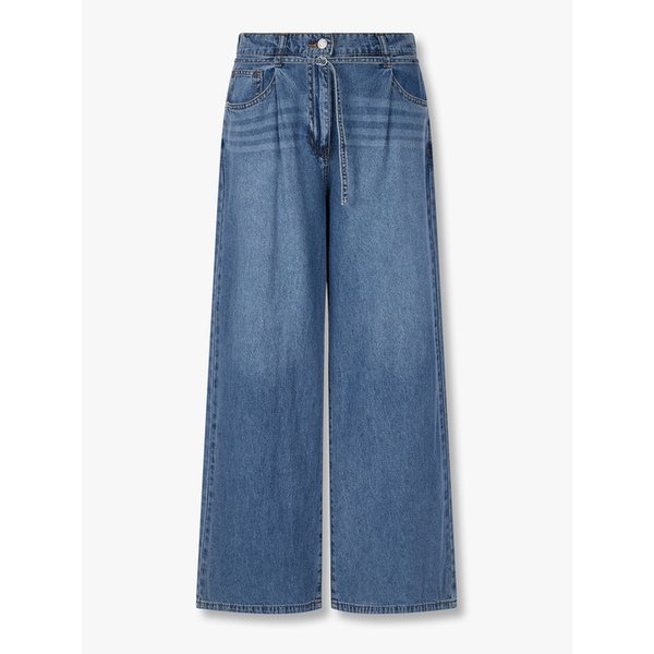 [리오더] 벨티드 백 밴딩 데님 팬츠_블루 7255355101