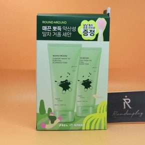 선크림세정 라운드어라운드 컴포트 그린티 약산성 클렌징 뽀득폼 200mL 더블 기획