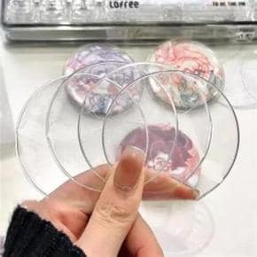 애니 캔뱃지보호커버 58mm 원형 투명 PVC 파우치 보관함 굿즈 정리용