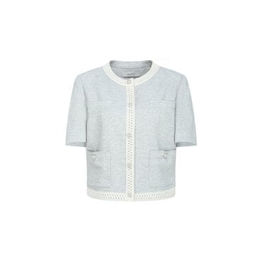 JJ지고트 린넨 레이스 배색 라운드넥 재킷 (GR5A0JKJ31)