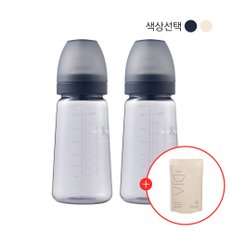 [젖병세정제 리필 증정] 베이직 PPSU 젖병 트윈팩 280ml(노꼭지)_색상선택