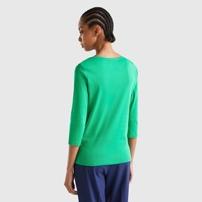 3/4 sleeve boat neck t-shirt_3GA2E16A1GN3