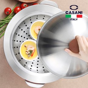 까사니 스테인레스 돔 스티머 만두찜기 찜솥 냄비 24-28cm