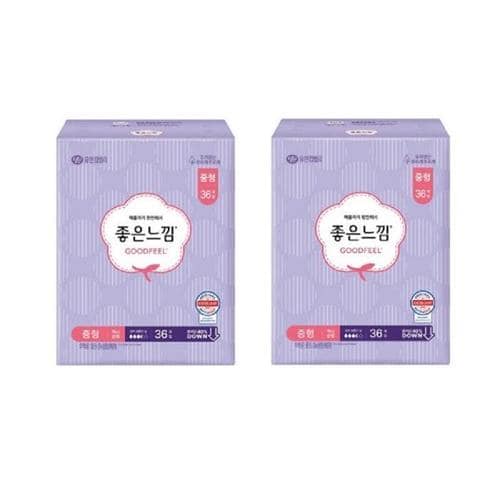 좋은느낌 생리대 오리지널 맥시 중형 36매 X 2EA 편안한 부드러운 빠른 흡수력(1)