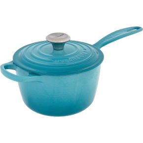 영국 르쿠르제 후라이팬 Le Creuset Signature Enameled Cast Iron Saucepan 1.75 qt Caribbean