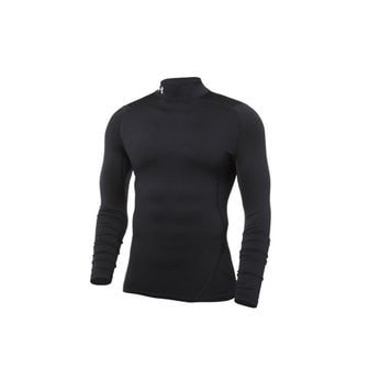 언더아머 남성 콜드기어 긴팔 아머 컴프레션 모크넥 티셔츠 베이스레이어 블랙 1366072-001