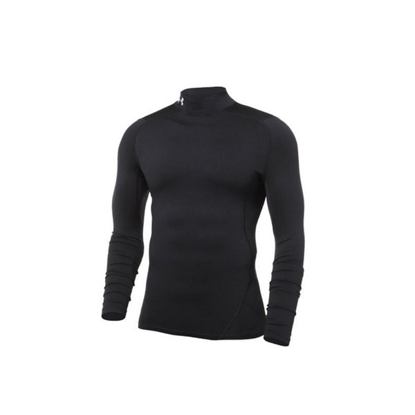 남성 콜드기어 긴팔 아머 컴프레션 모크넥 티셔츠 베이스레이어 블랙 1366072-001
