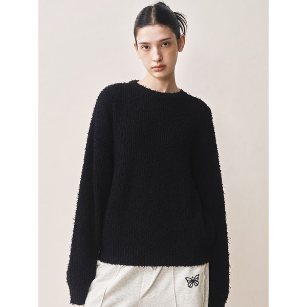 SOFT BOUCLE LS SWEATER_BLACK