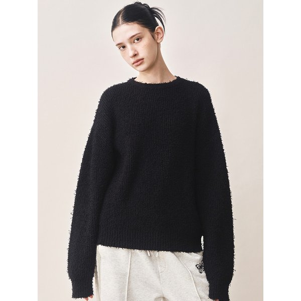 SOFT BOUCLE LS SWEATER_BLACK