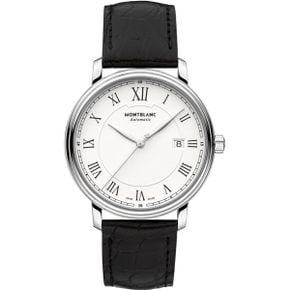 몽블랑 시계 Montblanc Mens 112609 Automatic Steel Quandrante White 레더 스트랩 1675110