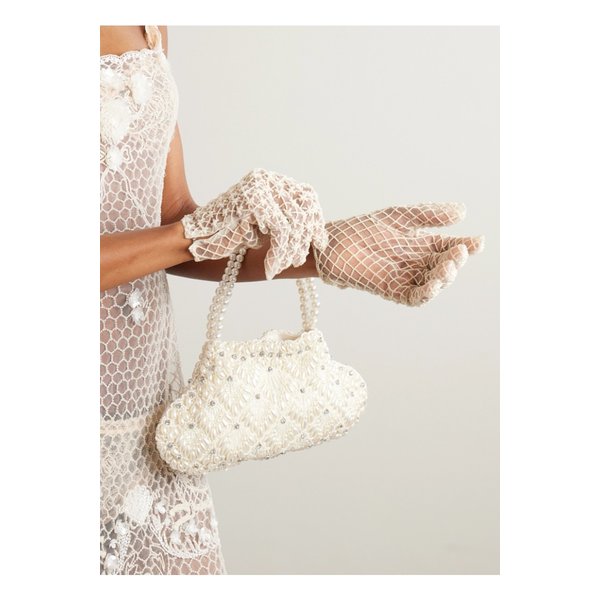 클리오 페피아트 인조 진주 장식 자수 튤 장갑 아이보리 46376663162854089