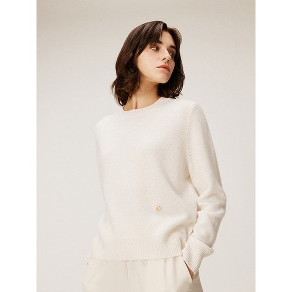 100% 캐시미어[Murray Allan]7GG Back line Pullover_Ivory M43WPU033IV