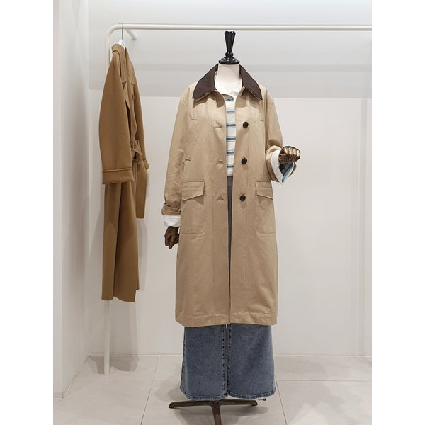 [파주점] 쥬크 주크 루즈핏 카라배색 트렌치코트​ V261PSI901