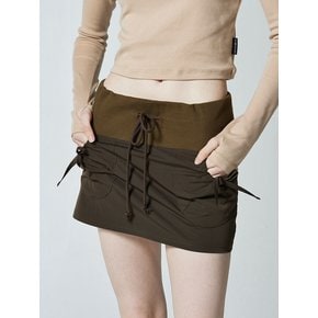 PLUMPY POCKET MICRO MINI SKIRT - BROWN