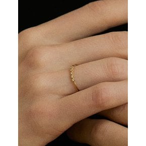 14k five Q round point ring