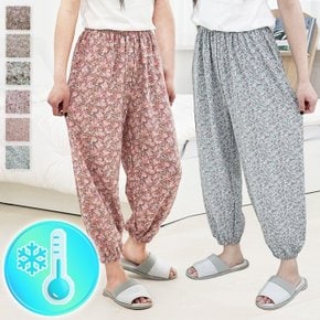 Cool 인견 느낌 그대로 쿨아이스 플라워 조거 바지 (6컬러)