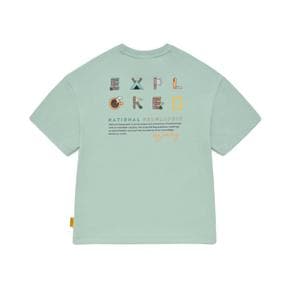 키즈 캠핑 그래픽 반팔티 K242UTS090 (민트/딥핑크)