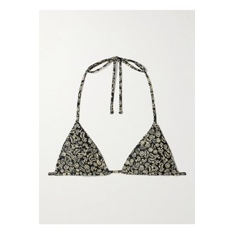 MATTEAU 마티유 스트링 플로럴 프린트  트라이앵글 비키니 탑 블랙 1647597349206812