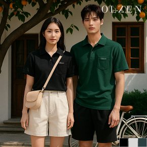남녀공용 올리버 테리 반팔 카라 티셔츠 (ZMD2TT1101)