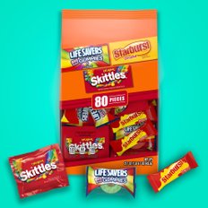 [해외직구] 혼합  Skittles  스타버스트  &  Life  Savers  거미  사탕  버라이어티  팩  80  캡슐  가방