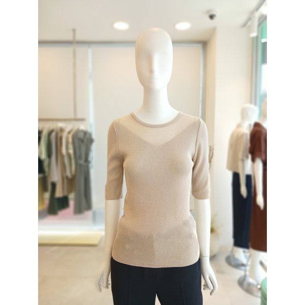 [여주점] [더 아이잗] 여성 브이배색 반발 풀오버 니트 (IR4M1PO921)