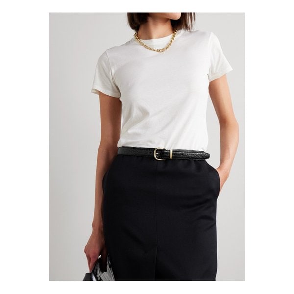 닐리 로탄 루이스 크로커다일 이펙트 가죽 벨트 블랙 1647597333458081