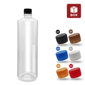 (1BOX) 일자페트병 1000ml (기본캡-80개입) 담금주 효소 음료 저장 플라스틱용기