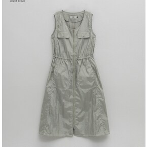 (OP-6163)NYLON ZIP-UP FLARE DRESS