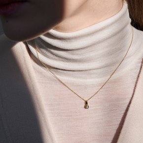 14k pear white topaz pendant necklace