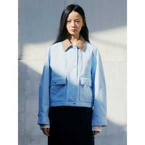 Collar Detail Short Padded Jacket  Sky Blue (KE5138M02Q)