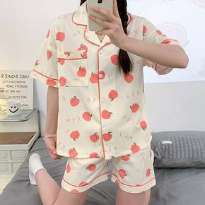 / NT1625 러블리 패턴 카라 반팔 파자마 세트