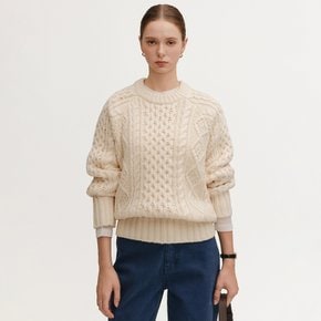 제이드 울 케이블 스웨터_아이보리 / JADE WOOL CABLE SWEATER_IVORY