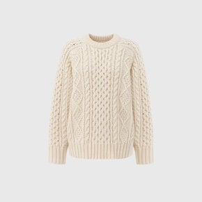 제이드 울 케이블 스웨터_아이보리 / JADE WOOL CABLE SWEATER_IVORY