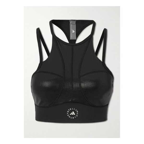 바이스텔라매카트니 프린트  스포츠 브라 블랙 46376663162943886