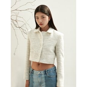 Tweed Cropped Jacket-Multi colors