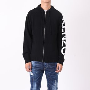 파리 로고 남성 후드 가디건 F965CA2003BA-99 블랙 Paris Hooded Cardigan