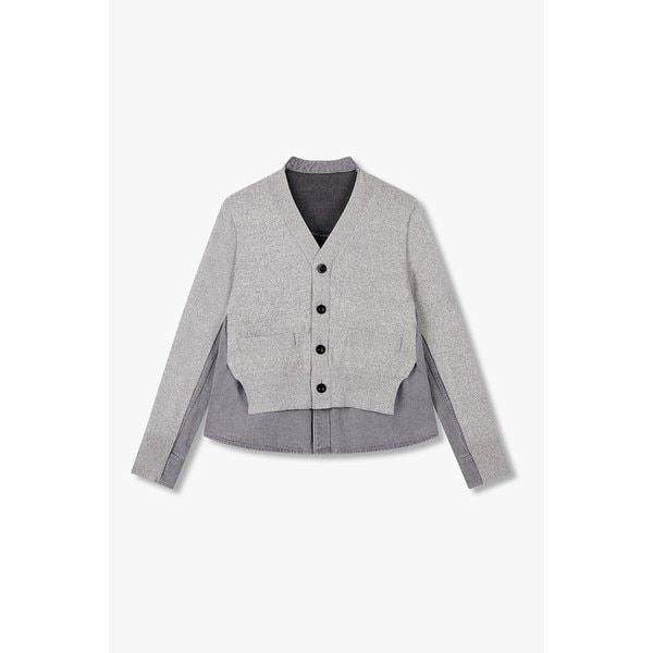 [CLASSICS] 여성 데님 믹스 니트 가디건 6415331108000