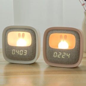 귀여운 토끼 무소음 LED 탁상 알람시계 무드등 수면등 입학 졸업선물 초등학생 중학생 여친