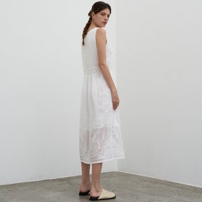 LACE SLEEVELESS DRESS_WHITE