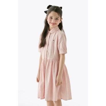 타미힐피거키즈 25/SS  T42F1RDR110GT1 스트라이프 셔츠 원피스  2컬러 (핑크,블루)