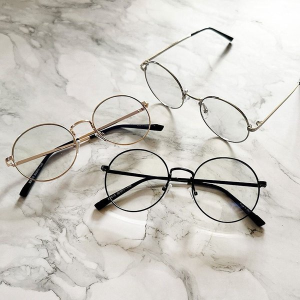 [옷자락] 여자 클래식 원형 블루라이트 차단 기본 안경