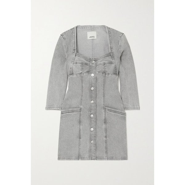 보나 데님 미니 원피스 라이트 그레이 1647597289953380