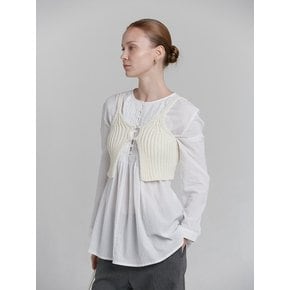 BOLD KNIT BUTTON BUSTIER [IVORY]