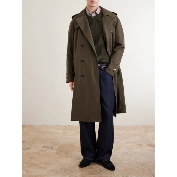 프라이빗 화이트 V.C. 디스패치 라이더 더블브레스트 벨티드 코튼 트렌치코트 46376663163082628