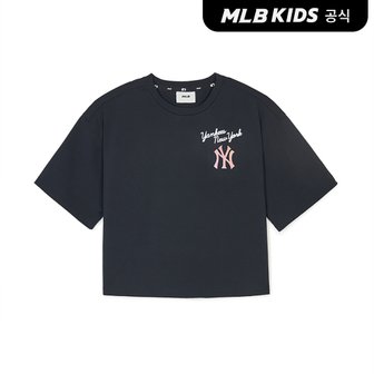 MLB키즈 (공식)24SS 에슬레저 여아 반팔 티셔츠 7FTSA0143-50BKS