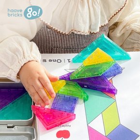 유아 자석 탱그램 칠교놀이 퍼즐 도안 99개 워크북 14조각(틴케이스 증정)
